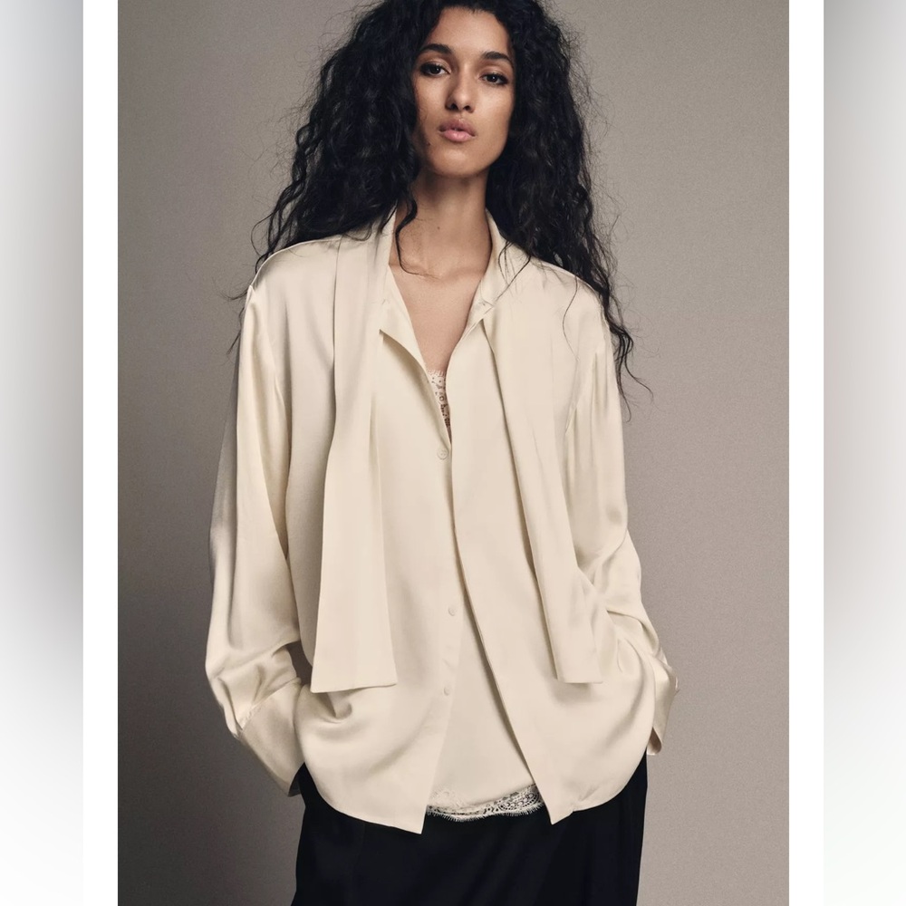 2 in 1 COMBINATION SATIN EFFECT BLOUSE ZW COLLECTION - Picture 4 of 11